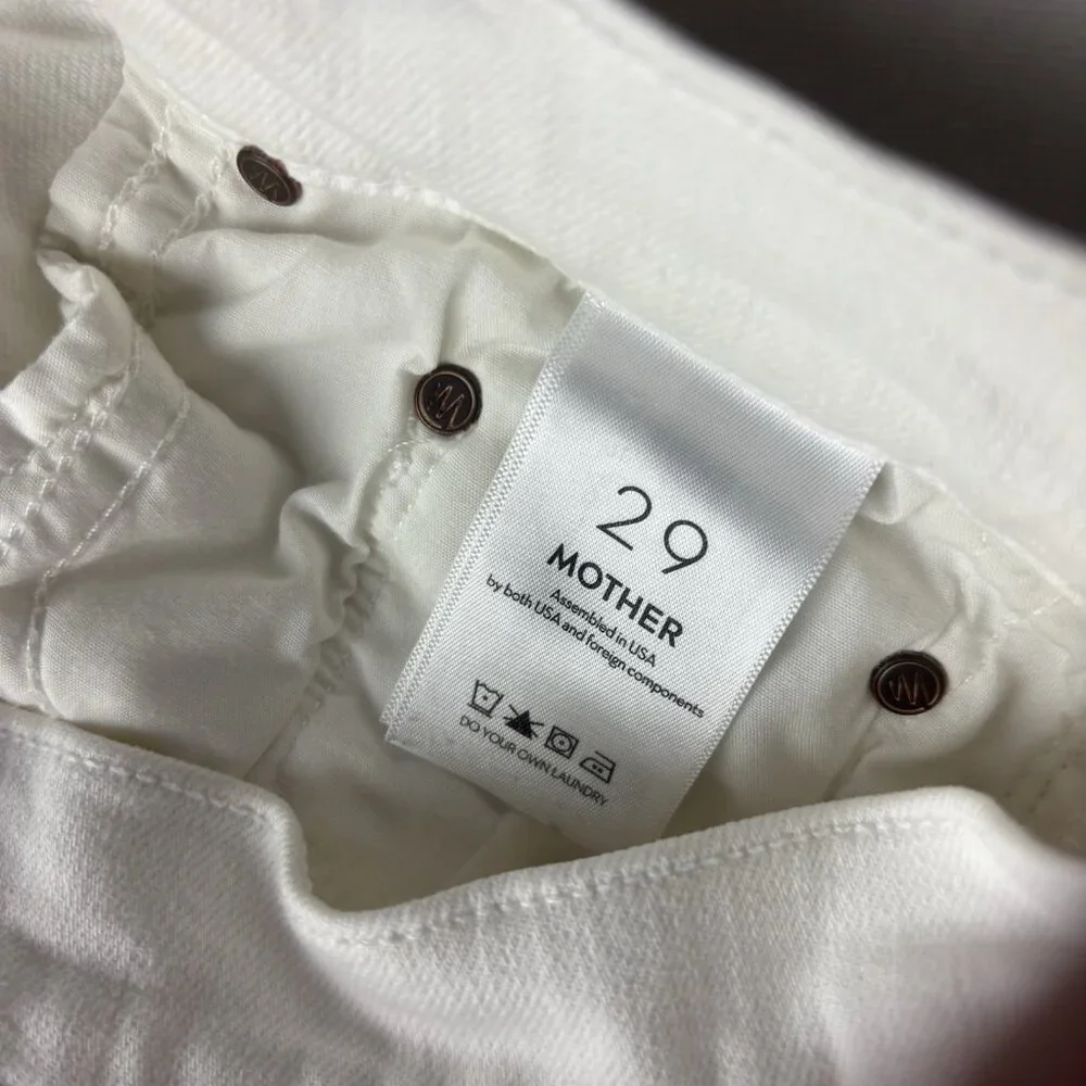 Mother The Rambler Zip Ankle Fairest of Them All Straight Jeans White Size 29 - Picture 6 of 13